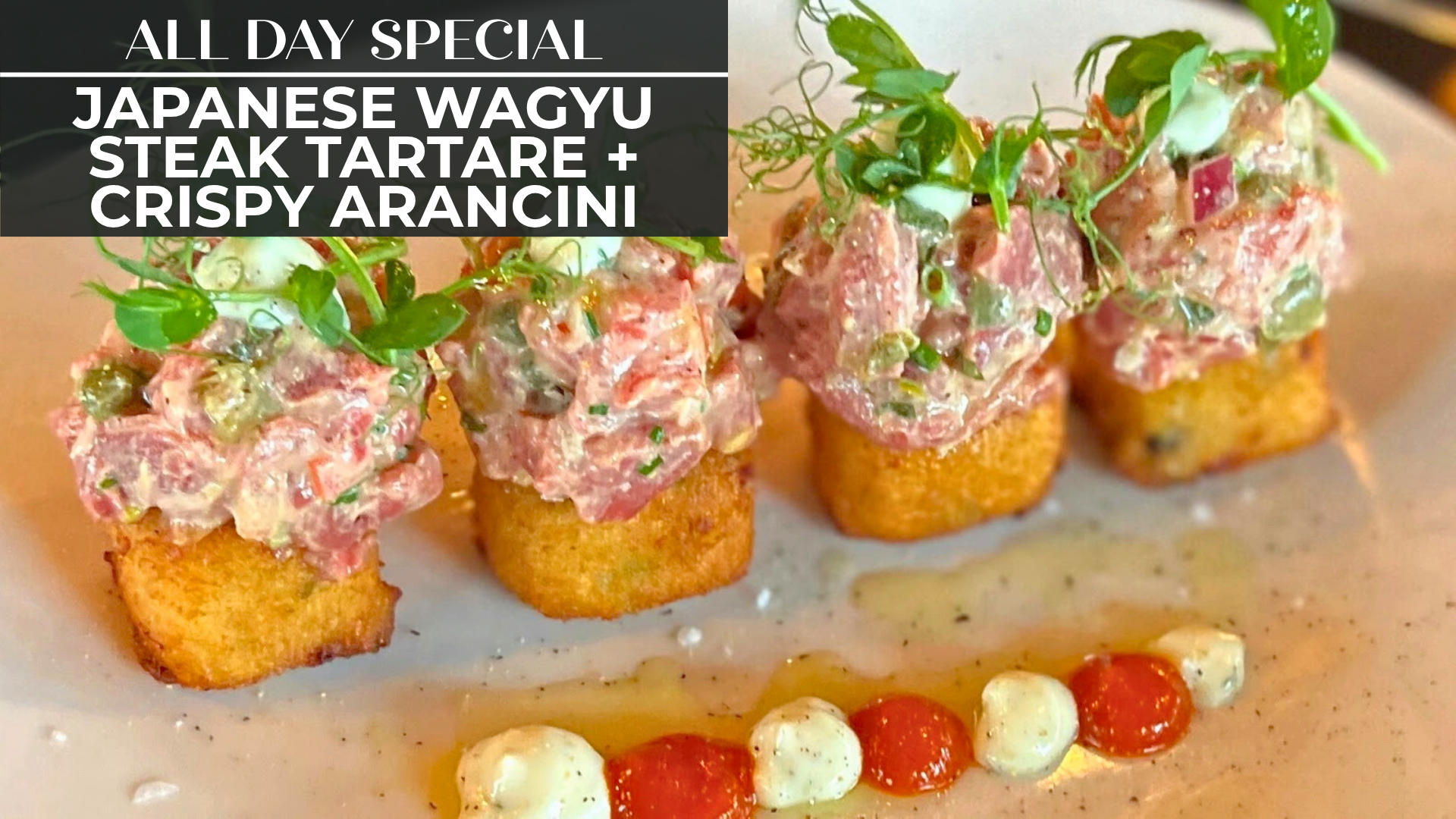 JAPANESE WAGYU STEAK TARTARE + CRISPY ARANCINI